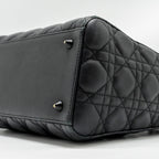 DIOR MEDIUM LADY DIOR ULTRAMATTE CANNAGE CALFSKIN SO BLACK
