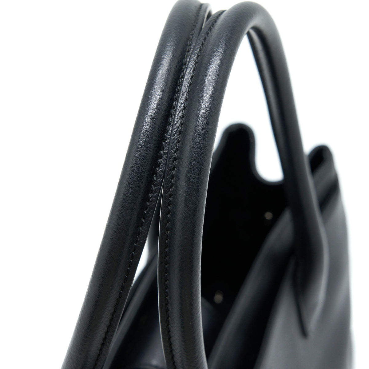 CHANEL CERF TOTE BAG GRAINED CALFSKIN BLACK SHW