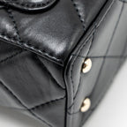 CHANEL FLAP VANITY WITH CHAIN LAMBSKIN BLACK LGWH (MICROCHIP)