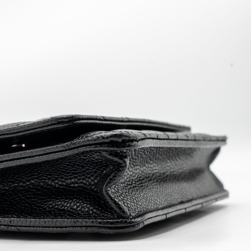 CHANEL CLASSIC WALLET ON CHAIN CAVIAR BLACK SHW (MICROCHIP)