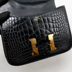 HERMES VINTAGE CONSTANCE 24 SHINY ALLIGATOR DARK BLUE GHW
