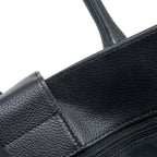 CHANEL CERF TOTE BAG GRAINED CALFSKIN BLACK SHW