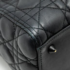 DIOR MEDIUM LADY DIOR ULTRAMATTE CANNAGE CALFSKIN SO BLACK