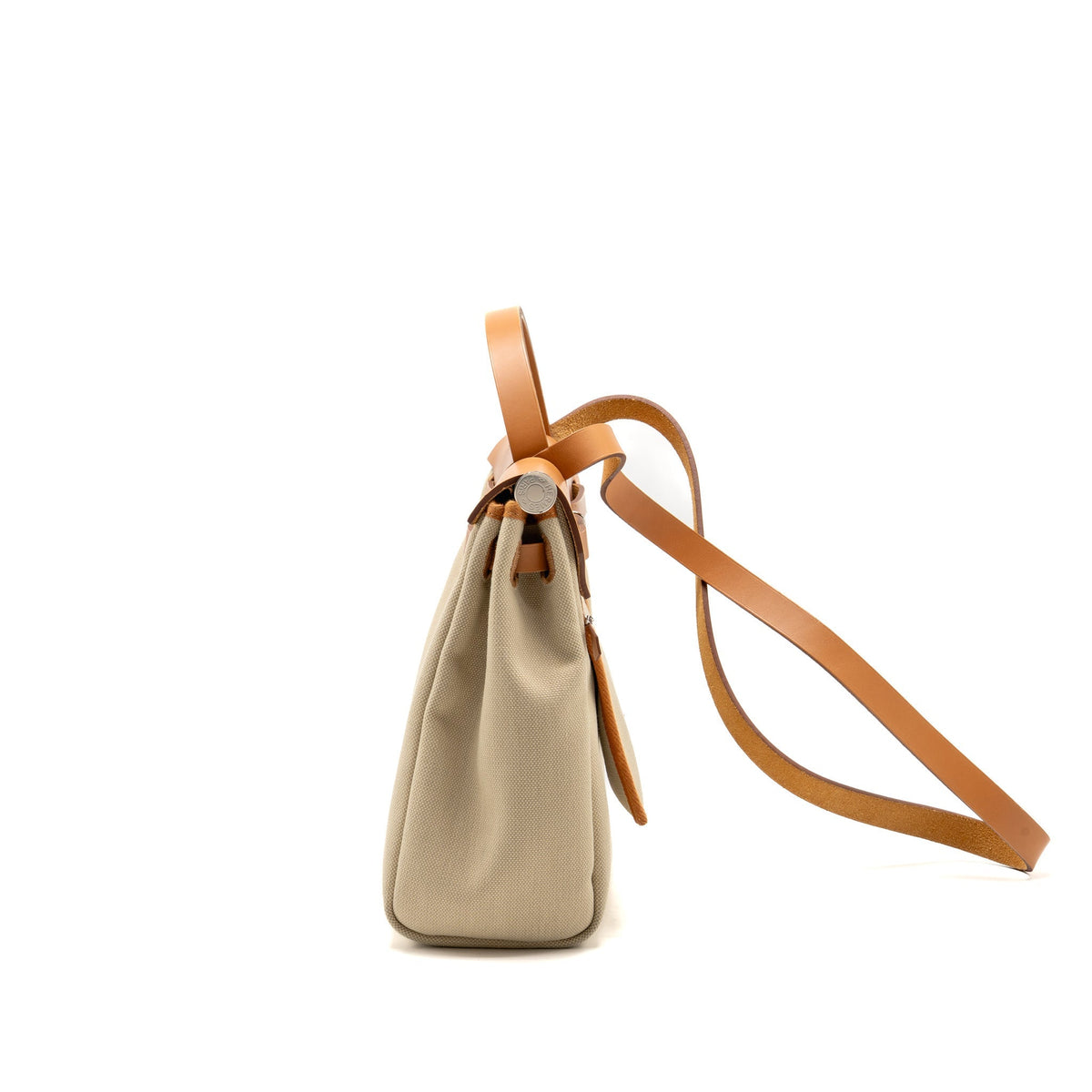 Hermes herbag 31 zip bag canvas/hunter leather beton SHW