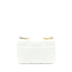 CHANEL SMALL 19 BAG GOATSKIN WHITE MULTICOLOUR HARDWARE