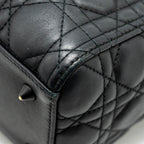 DIOR MEDIUM LADY DIOR ULTRAMATTE CANNAGE CALFSKIN SO BLACK