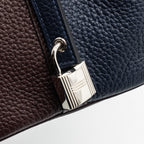 HERMES PICOTIN 18 LOCK BAG CLEMENCE BLUE NUIT/ROUGE SELLIER/FRAMBOISE SHW