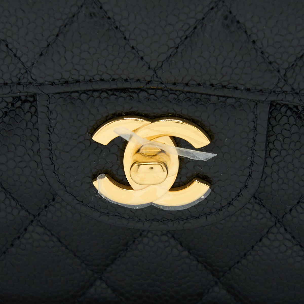 CHANEL SMALL CLASSIC DOUBLE FLAP BAG CAVIAR BLACK GHW (MICROCHIP)