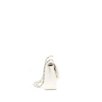 CHANEL MEDIUM CLASSIC DOUBLE FLAP BAG CAVIAR WHITE SHW (MICROCHIP)