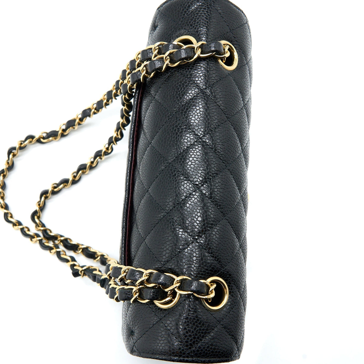 CHANEL SMALL CLASSIC DOUBLE FLAP BAG CAVIAR BLACK GHW (MICROCHIP)