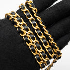 CHANEL LETTER LOGO TOP HANDLE FLAP WALLET ON CHAIN SHINY CALFSKIN BLACK GHW (MICROCHIP)