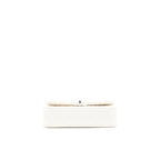 CHANEL MEDIUM CLASSIC DOUBLE FLAP BAG CAVIAR WHITE SHW (MICROCHIP)