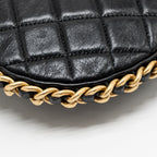CHANEL LARGE QUILTED HOBO BAG SHINY CRUMPLED LAMBSKIN BLACK GHW (MICROCHIP)