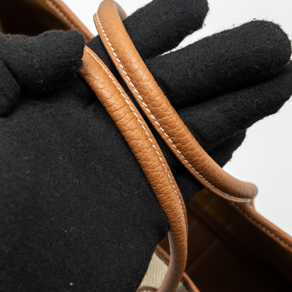 HERMES GARDEN PARTY 30 CANVAS/NEGONDA ECRU/DESERT/GOLD SHW