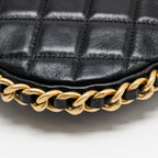 CHANEL LARGE QUILTED HOBO BAG SHINY CRUMPLED LAMBSKIN BLACK GHW (MICROCHIP)
