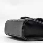CHANEL TOP HANDLE MINI FLAP CLUTCH WITH CHAIN BLACK LAMBSKIN GHW (MICROCHIP)