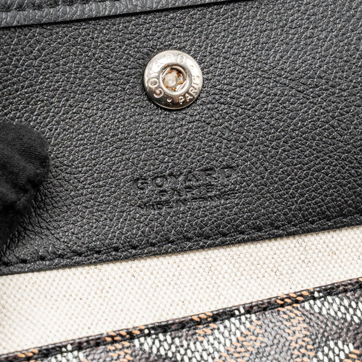 GOYARD SAINT LOUIS PM TOTE GOYARDINE CANVAS/CALFSKIN BLACK SHW