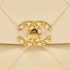 CHANEL SMALL 19 BAG GOATSKIN BEIGE WITH MULTICOLOUR HARDWARE