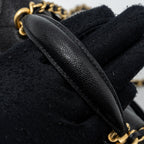 CHANEL TOP HANDLE MINI RECTANGULAR FLAP BAG CAVIAR BLACK GHW
