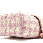 CHANEL 23S TOP HANDLE SMALL VANITY CASE WITH CHAIN TWEED/LAMBSKIN PINK BRUSHED GHW(MICROCHIP)