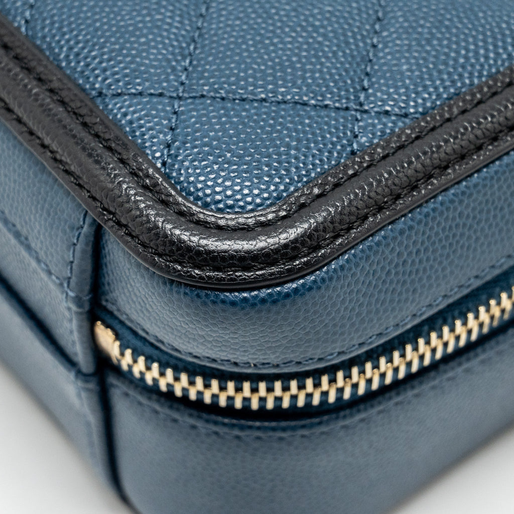 CHANEL SMALL FILIGREE VANITY CAMERA BAG CAVIAR NAVY/BLACK GHW