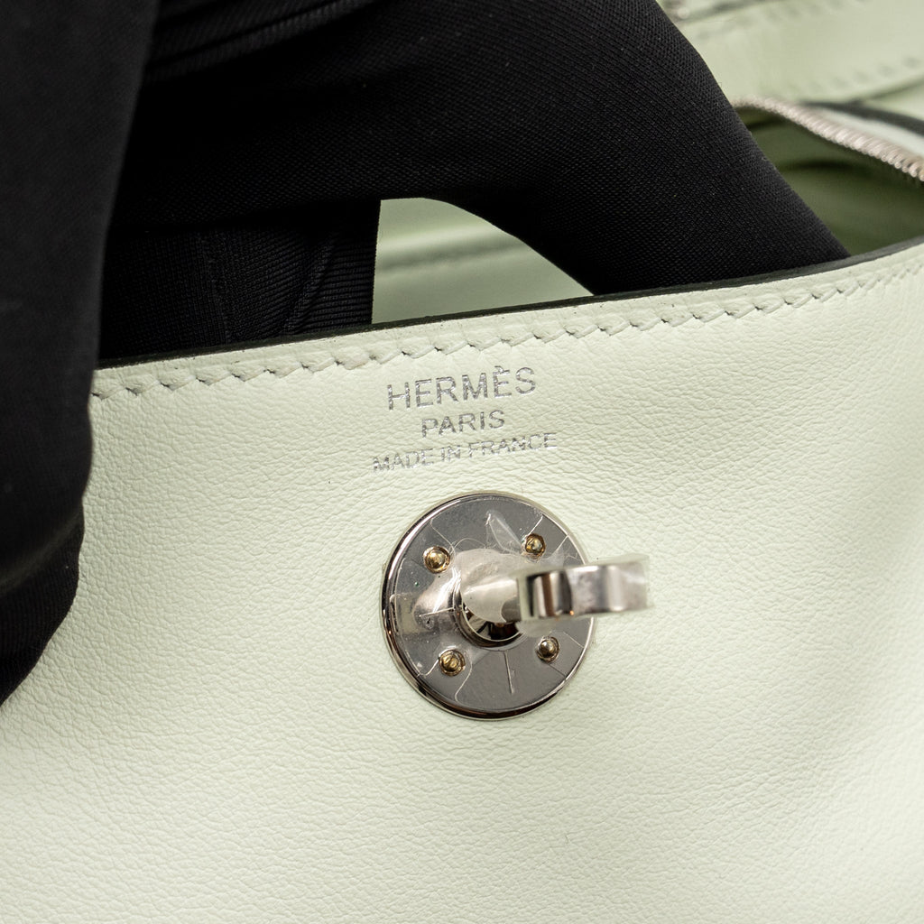 Hermes Mini Lindy Swift Vert Fizz SHW