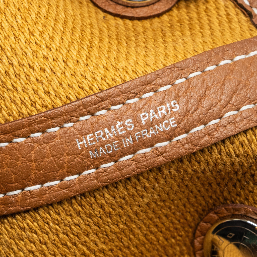 HERMES GARDEN PARTY 30 CANVAS/NEGONDA ECRU/DESERT/GOLD SHW