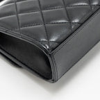 CHANEL TOP HANDLE MINI FLAP CLUTCH WITH CHAIN BLACK LAMBSKIN GHW (MICROCHIP)