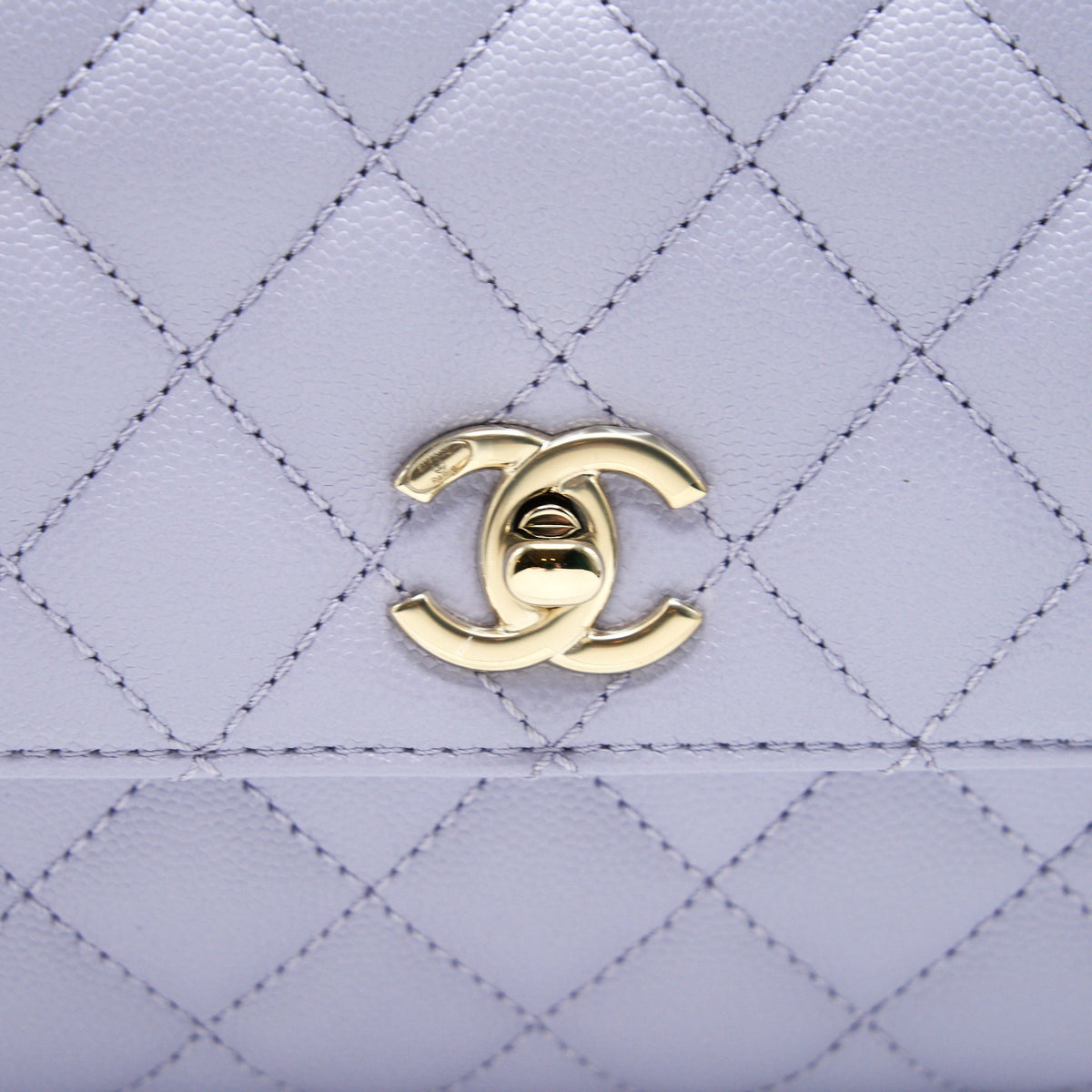 CHANEL 21K COCO HANDLE CAVIAR LILAC/ LIGHT PURPLE LGHW