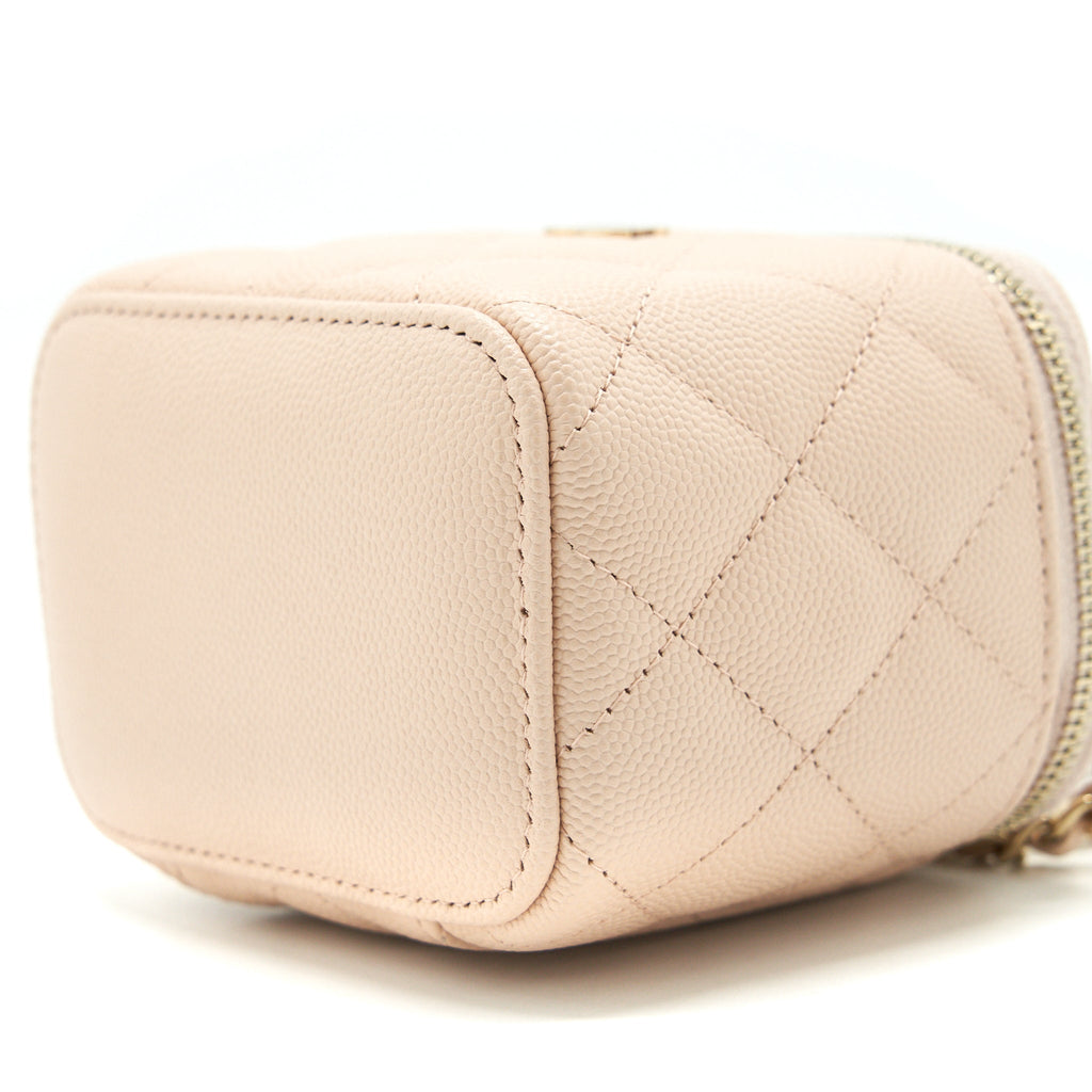 CHANEL MINI VANITY LIGHT BEIGE CAVIAR GHW
