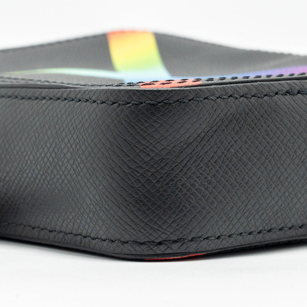 LOUIS VUITTON DANUBE MESSENGER BAG TAIGA BLACK/RAINBOW BLACK HARDWARE
