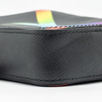 LOUIS VUITTON DANUBE MESSENGER BAG TAIGA BLACK/RAINBOW BLACK HARDWARE