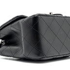 CHANEL MINI SQUARE FLAP BAG LAMBSKIN BLACK SHW