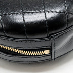 Chanel mini round clutch with chain shiny calfskin leather black GHW