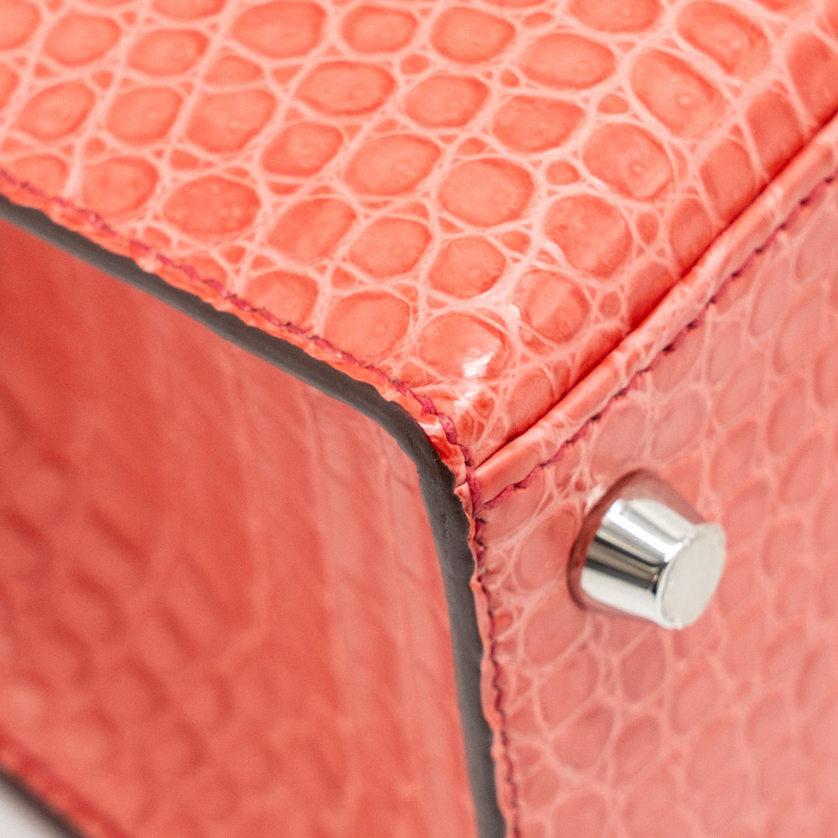 Hermes Kelly 25 Matt Crocodile Porous Bougainvillier SHW