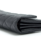 CHANEL CLASSIC LONG FLAP WALLET CAVIAR BLACK GHW