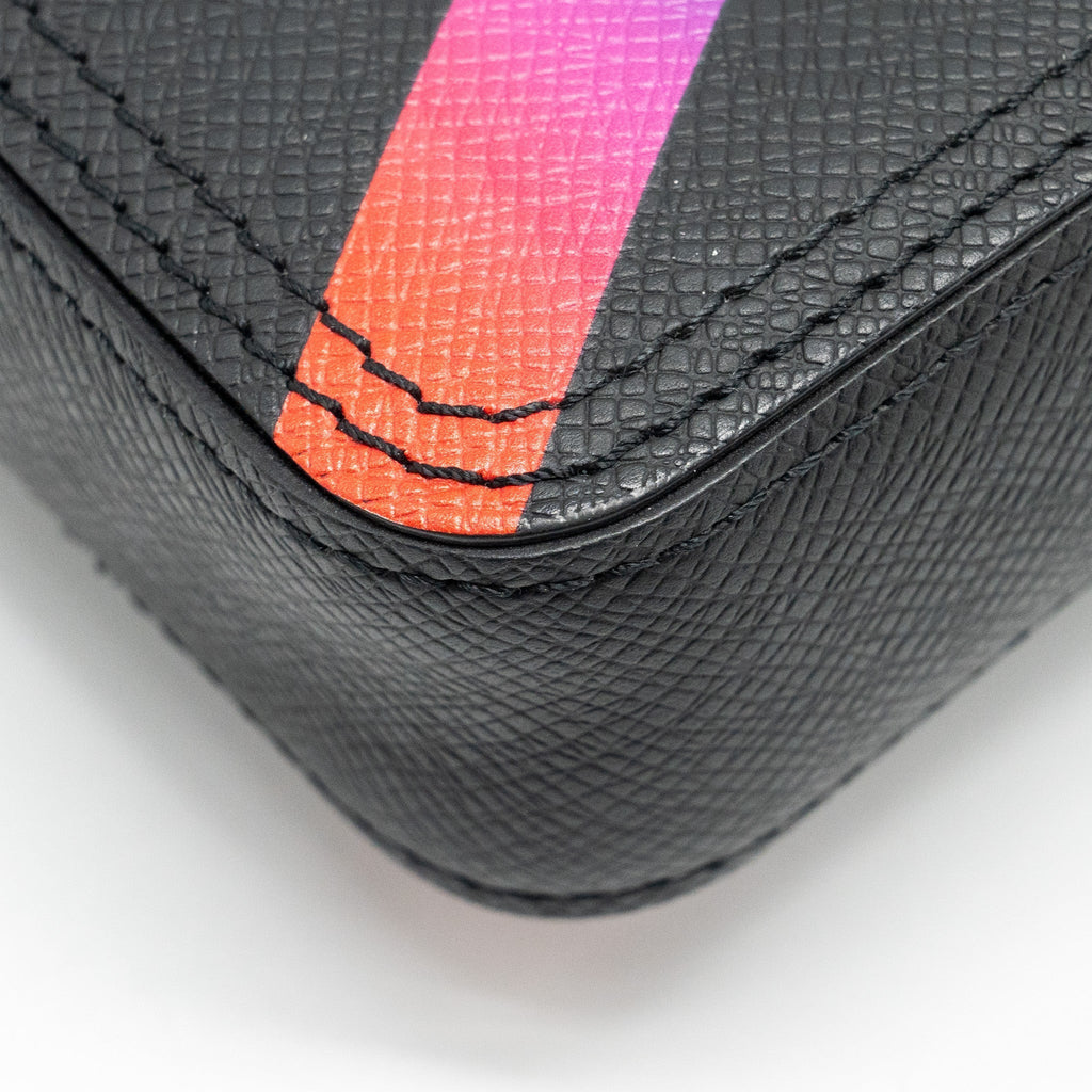 LOUIS VUITTON DANUBE MESSENGER BAG TAIGA BLACK/RAINBOW BLACK HARDWARE