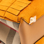 Burberry The Mini Banner Tote Bag Fringe Suede Caramel/Multicolour GHW