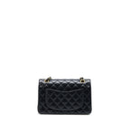 CHANEL SMALL CLASSIC DOUBLE FLAP BAG LAMBSKIN BLACK GHW (MICROCHIP)