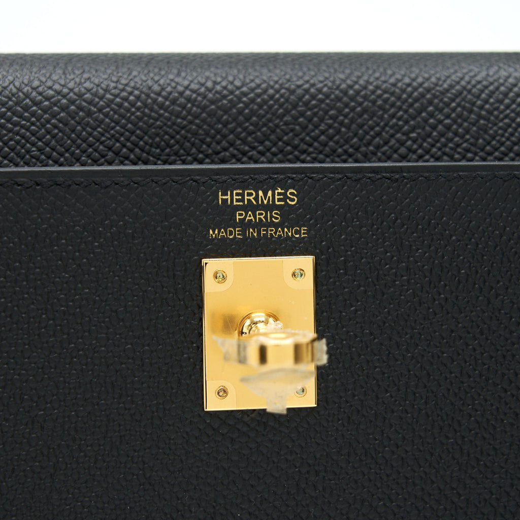 Hermes Kelly Sellier 25 Epsom Black GHW