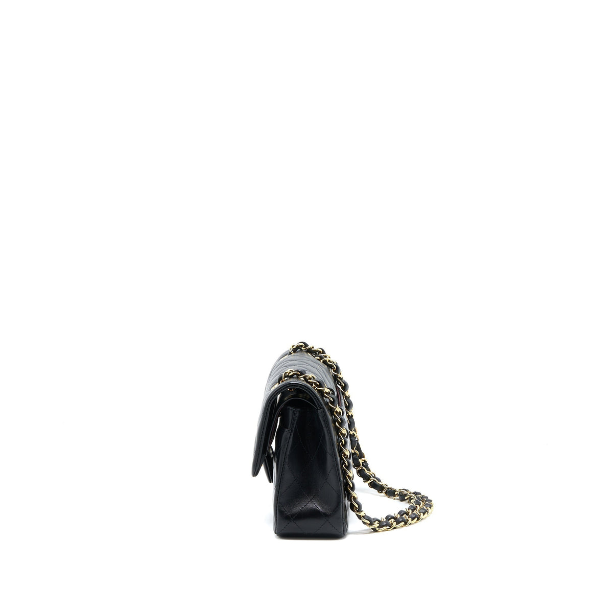 CHANEL SMALL CLASSIC DOUBLE FLAP BAG LAMBSKIN BLACK GHW (MICROCHIP)