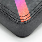 LOUIS VUITTON DANUBE MESSENGER BAG TAIGA BLACK/RAINBOW BLACK HARDWARE