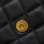 CHANEL 23C HOBO BAG GRAINED CALFSKIN BLACK GHW (MICROCHIP)