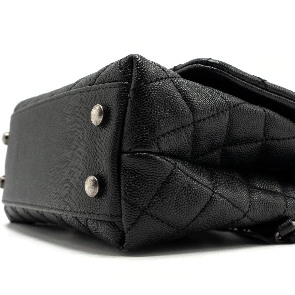 CHANEL SMALL COCO HANDLE CAVIAR / LIZARD HANDLE BLACK RUTHENIUM HARDWARE
