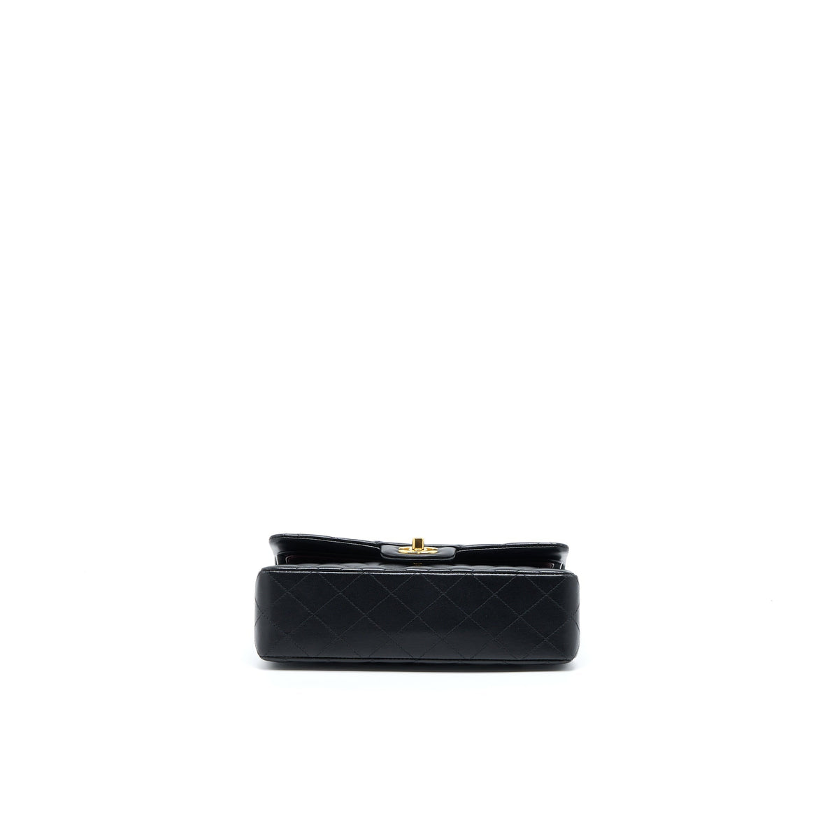 CHANEL SMALL CLASSIC DOUBLE FLAP BAG LAMBSKIN BLACK GHW (MICROCHIP)