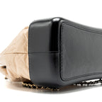 CHANEL MEDIUM GABRIELLE BACKPACK AGED CALFSKIN BEIGE/BLACK MULTICOLOUR HARDWARE