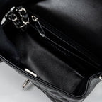 CHANEL MINI SQUARE FLAP BAG LAMBSKIN BLACK SHW (MICROCHIP)