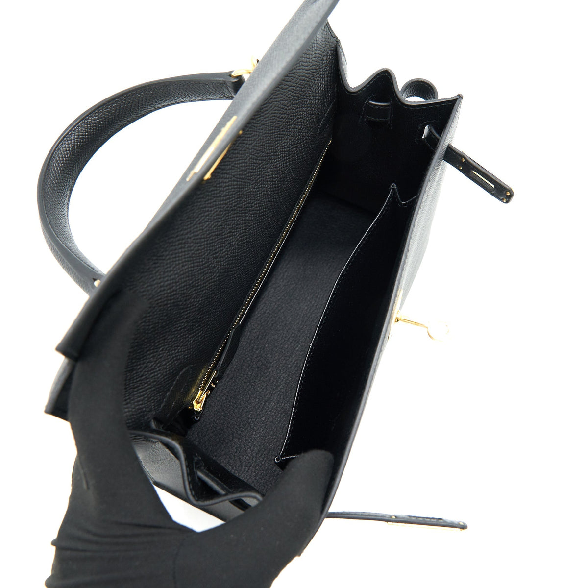 Hermes Kelly Sellier 25 Epsom Black GHW