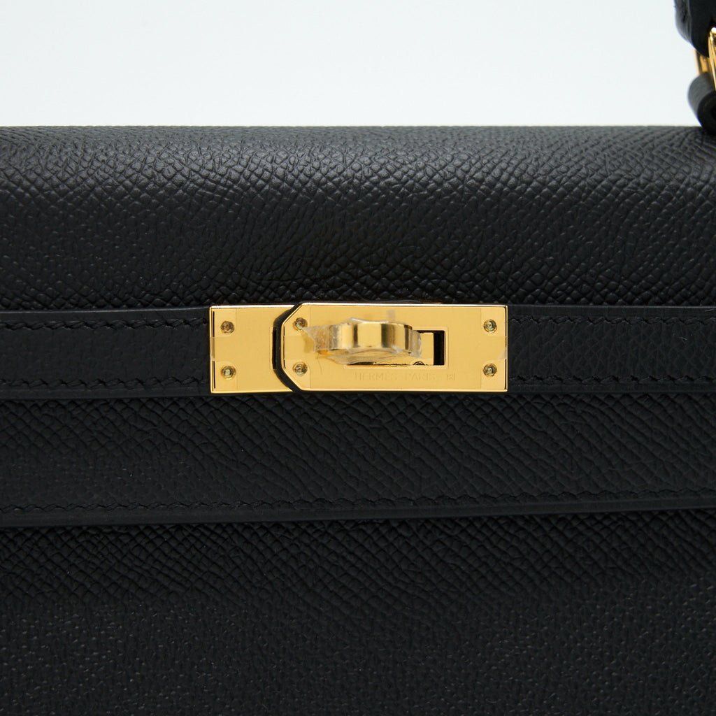 Hermes Kelly Sellier 25 Epsom Black GHW
