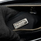 CHANEL SMALL GABRIELLE HOBO BAG LIMITED EDITION FABRIC/CALFSKIN BLACK / GOLD MULTICOLOUR HARDWARE